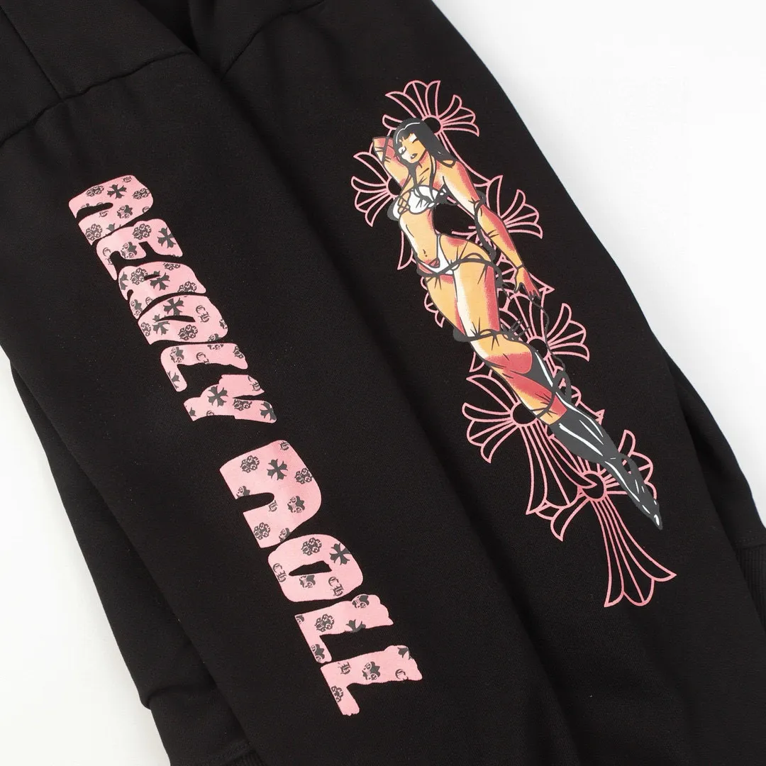 Q20—P230 -Chrome Hearts/Chrome Hearts printed zipper sweatshirt cardigan jacket -420 grams of high-density, high-quality wool, soft, delicate and skin-friendly, soft and silky to the touch, warm and skin-friendly -The hardware and zipper accessories are all customized and full of details -Colour: black -Size: S M L XL